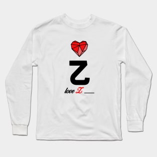 Initial love letter Z for valentine Long Sleeve T-Shirt